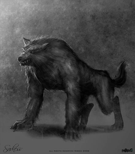 Dark, mroczne gify i obrazki - sadness-werewolf.jpg